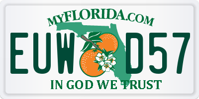 FL license plate EUWD57
