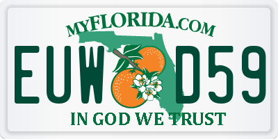 FL license plate EUWD59