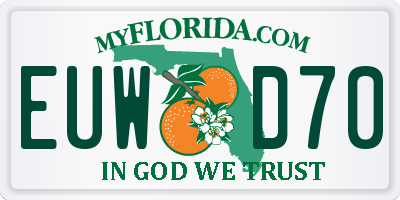 FL license plate EUWD70