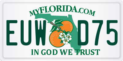 FL license plate EUWD75