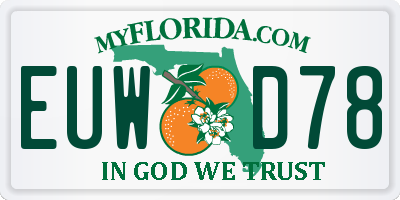 FL license plate EUWD78
