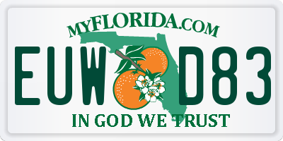 FL license plate EUWD83