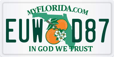 FL license plate EUWD87
