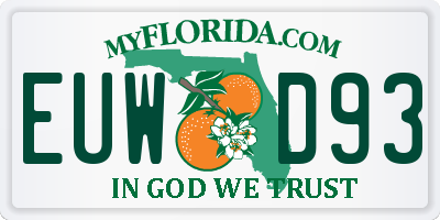 FL license plate EUWD93