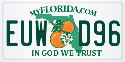FL license plate EUWD96