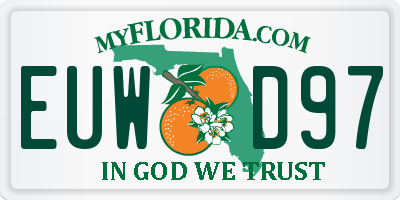 FL license plate EUWD97