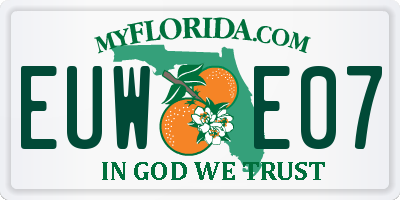 FL license plate EUWE07