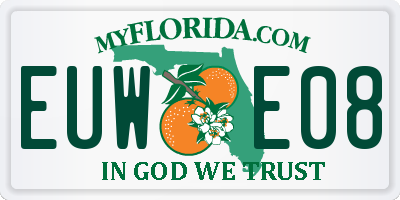 FL license plate EUWE08