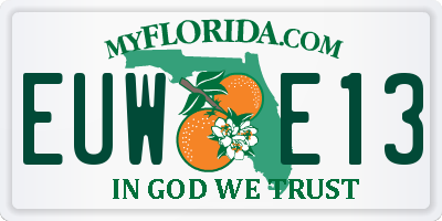 FL license plate EUWE13