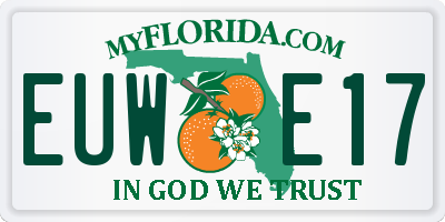 FL license plate EUWE17