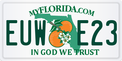 FL license plate EUWE23