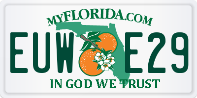 FL license plate EUWE29
