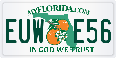 FL license plate EUWE56