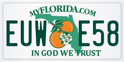 FL license plate EUWE58
