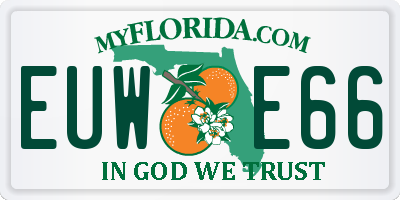 FL license plate EUWE66