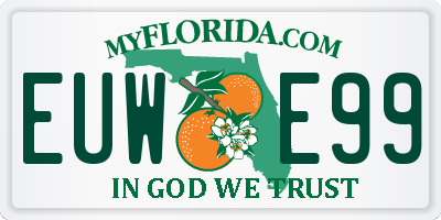FL license plate EUWE99