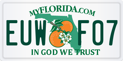 FL license plate EUWF07