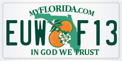 FL license plate EUWF13