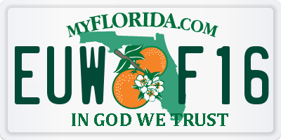 FL license plate EUWF16
