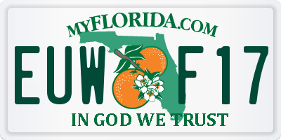 FL license plate EUWF17