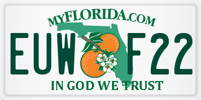 FL license plate EUWF22