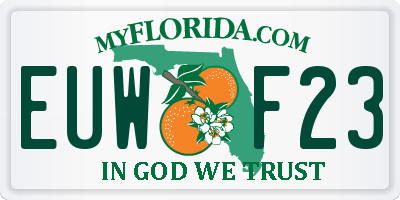 FL license plate EUWF23