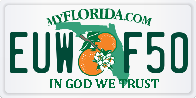 FL license plate EUWF50