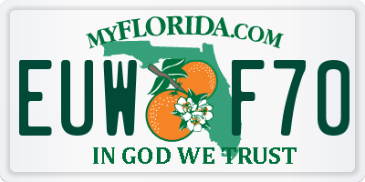 FL license plate EUWF70