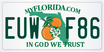 FL license plate EUWF86