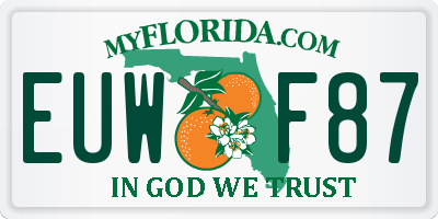 FL license plate EUWF87