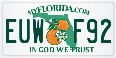 FL license plate EUWF92