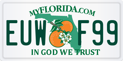FL license plate EUWF99