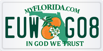 FL license plate EUWG08