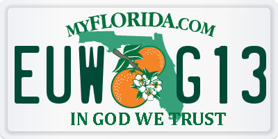FL license plate EUWG13