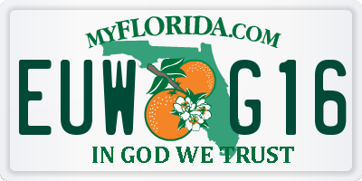 FL license plate EUWG16