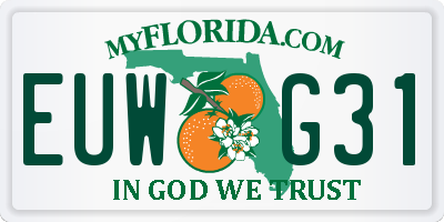 FL license plate EUWG31