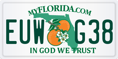 FL license plate EUWG38