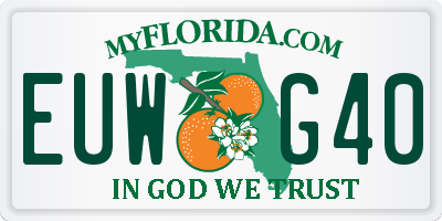 FL license plate EUWG40