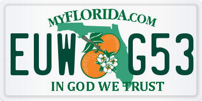 FL license plate EUWG53
