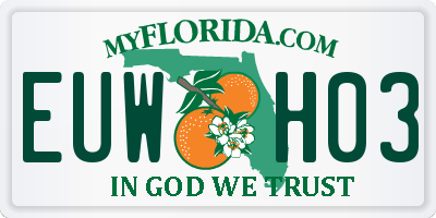 FL license plate EUWH03