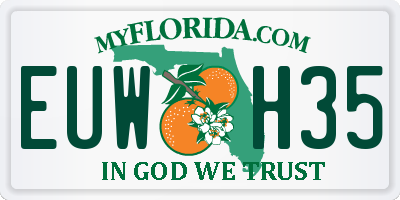 FL license plate EUWH35