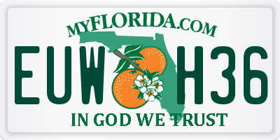 FL license plate EUWH36