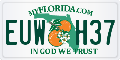 FL license plate EUWH37