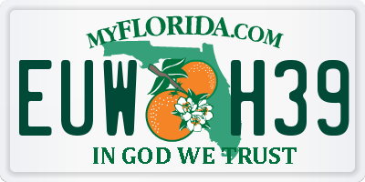 FL license plate EUWH39
