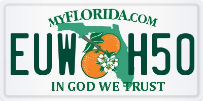 FL license plate EUWH50