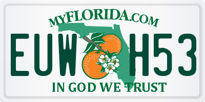 FL license plate EUWH53