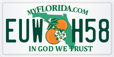 FL license plate EUWH58