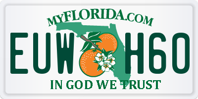 FL license plate EUWH60