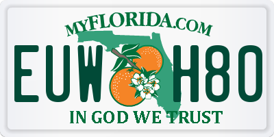 FL license plate EUWH80