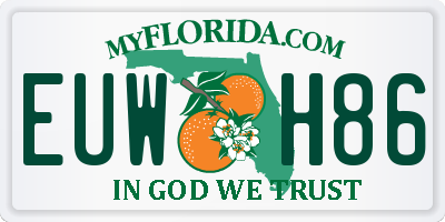 FL license plate EUWH86